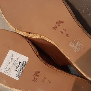 Tan Coach Cork Platform Sandals